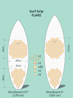 Surf Grip FLAKE - Tabla corta 6'